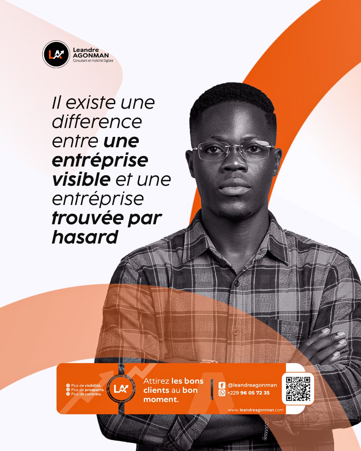 Léandre AGONMAN, consultant en visibilité digitale et acquisition client
