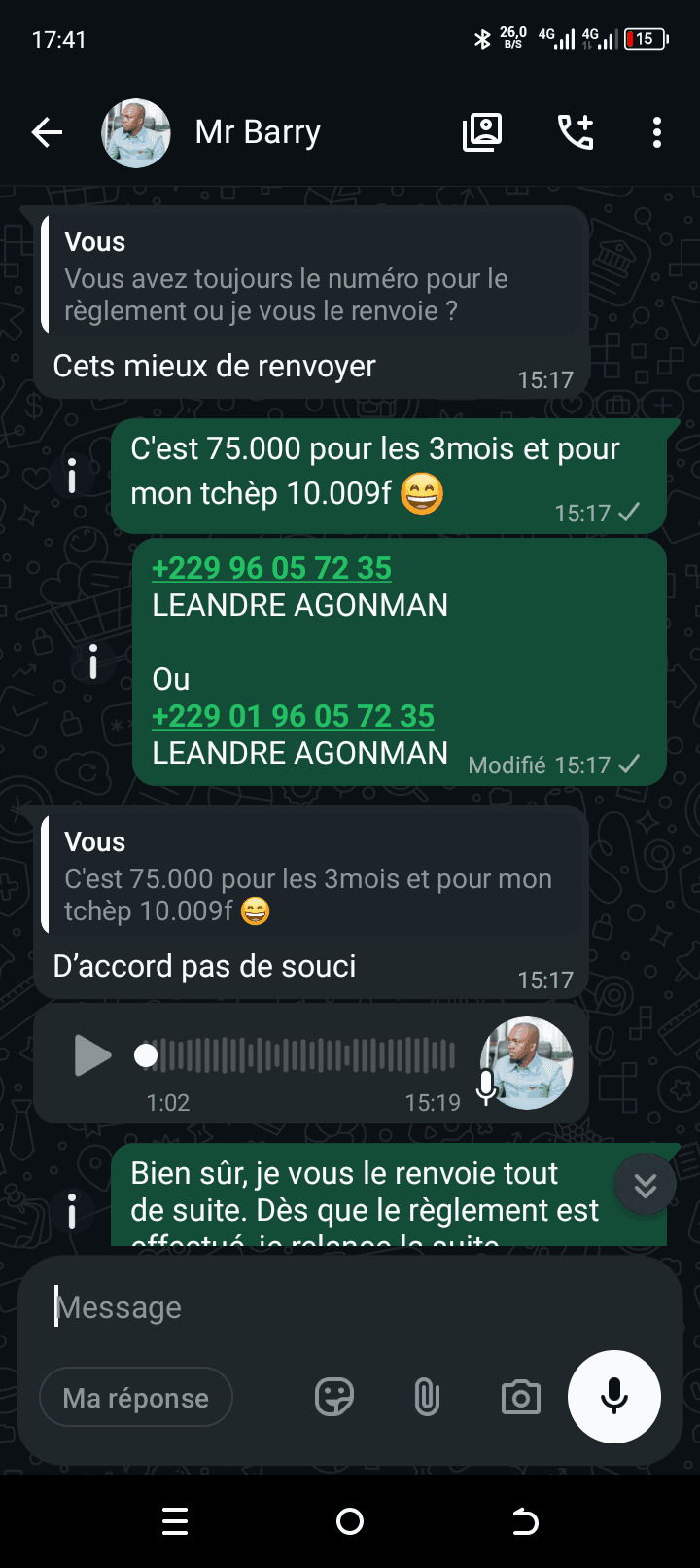Un client satisfait du résultat n’hésite pas à te faire plaisir